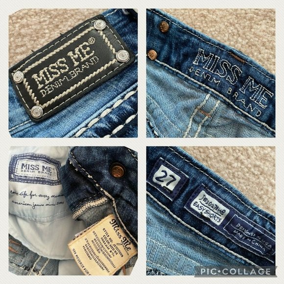 Miss Me 27 Easy Bermuda Denim Shorts Actual W 29.5 x I 9 3/4 - Picture 10 of 10